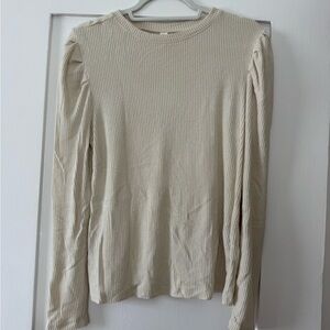 BP Cream Fitted Long Sleeve Tee